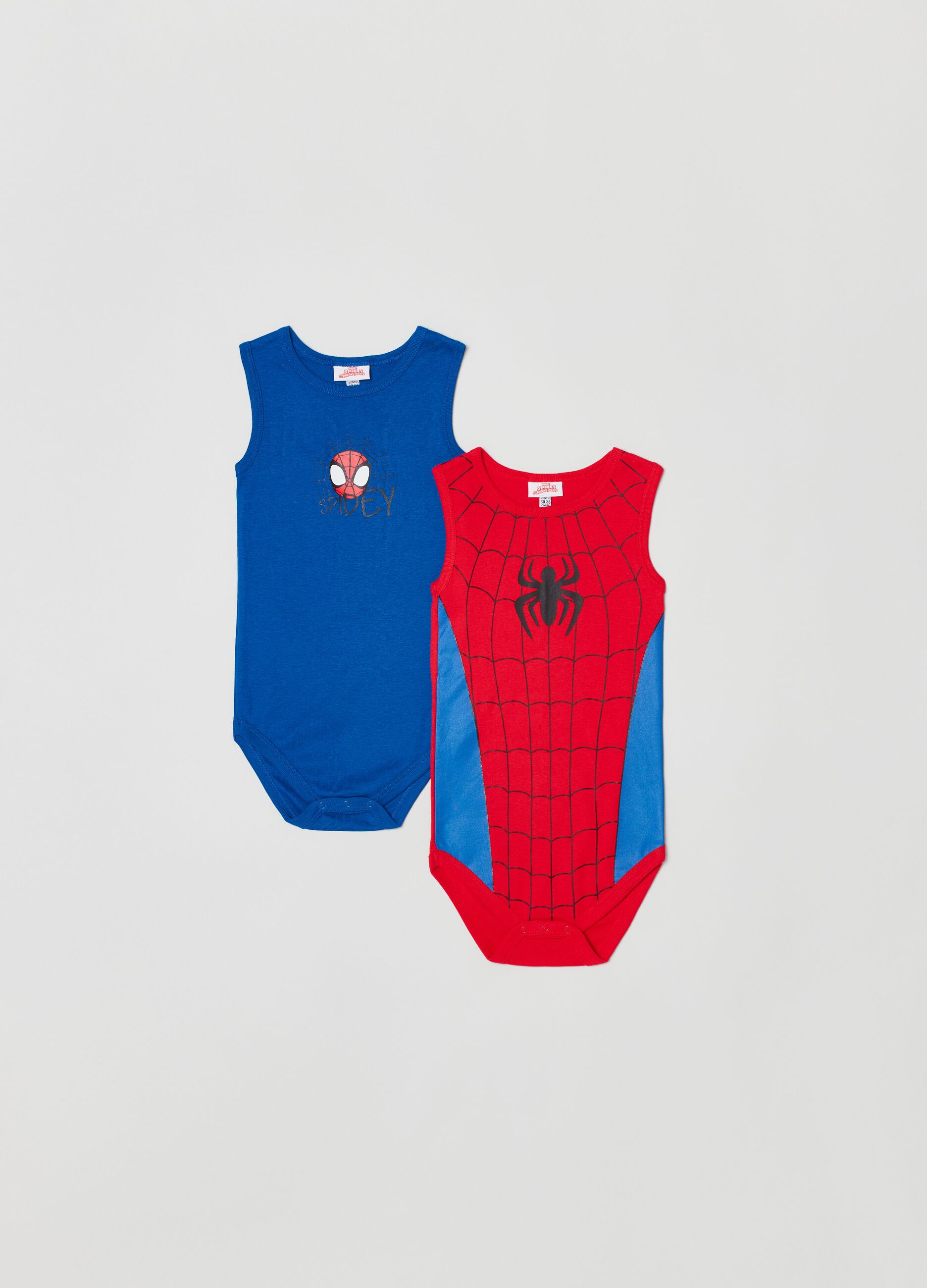 Two-pack cotton bodysuits with Marvel Spidey print_0