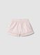 Pink pure cotton shorts with broderie anglaise detailing_0