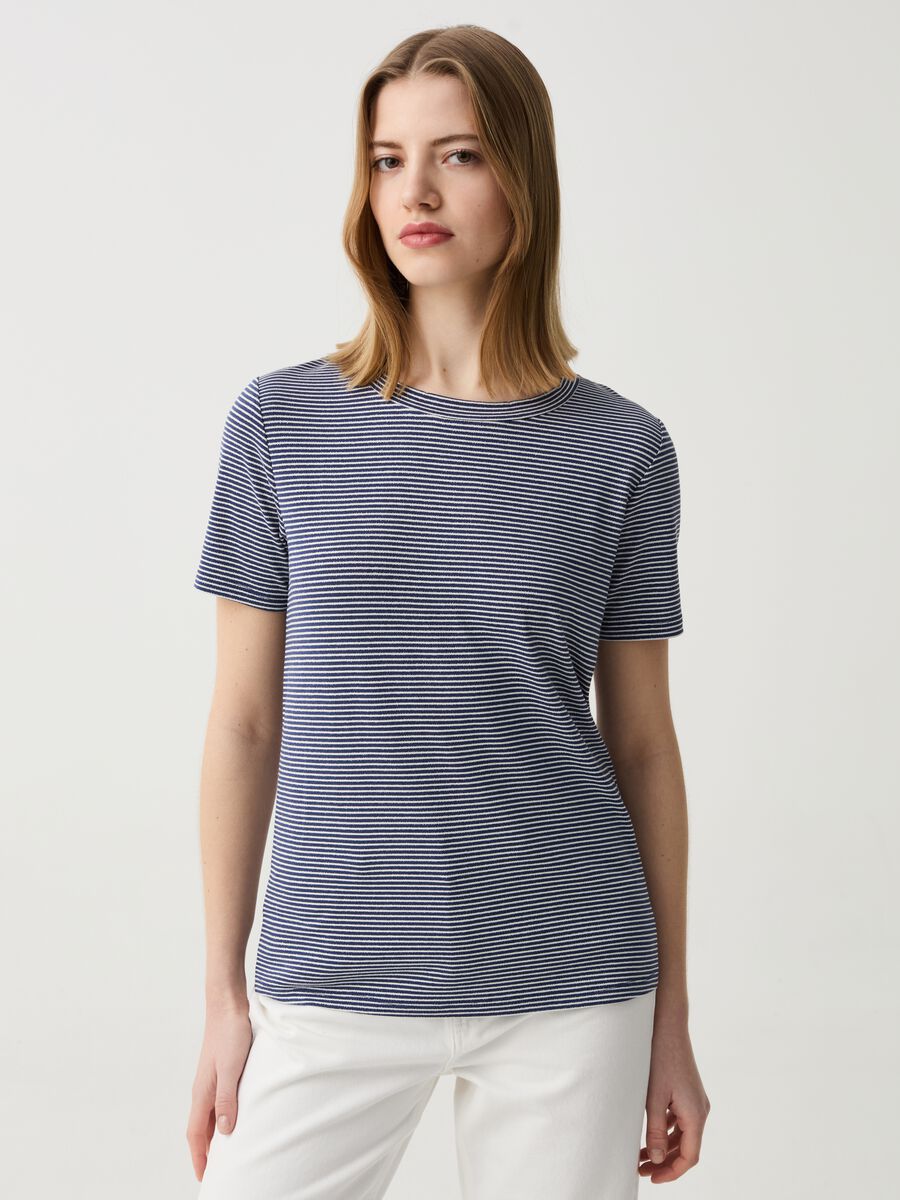 Lurex T-shirt with thin stripes_1