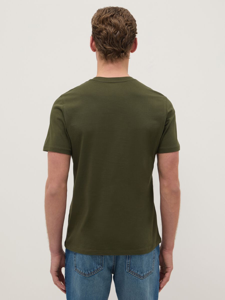 Green pure cotton regular fit T-shirt_2