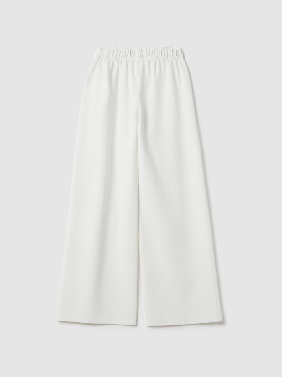 Girls' White Wide Leg Trousers_4