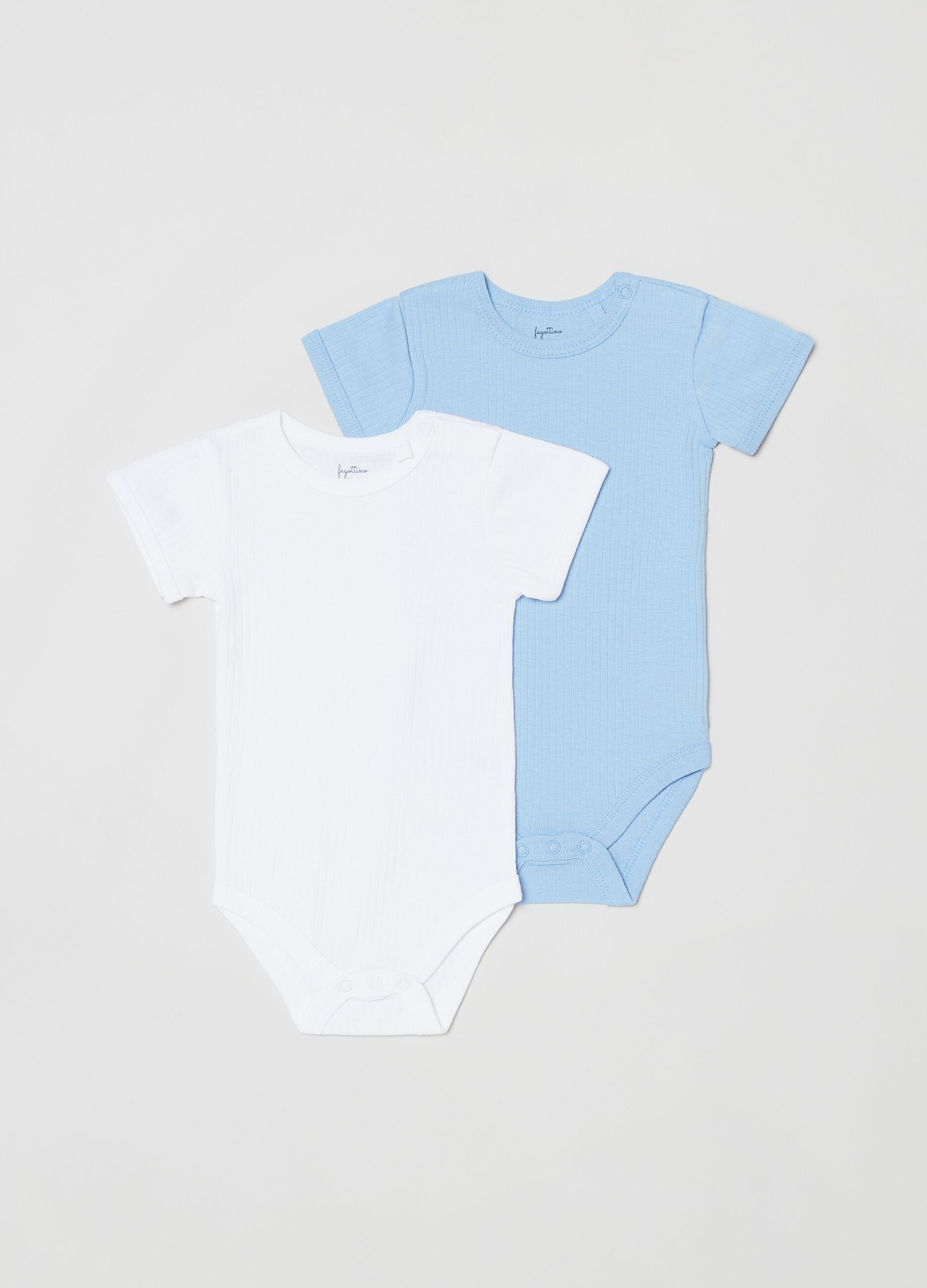 Two-pack ribbed cotton bodysuits