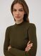 Green ribbed viscose-blend top with high neck_1
