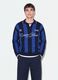 Blue and black pure cotton polo-collar top with oversized fit_1