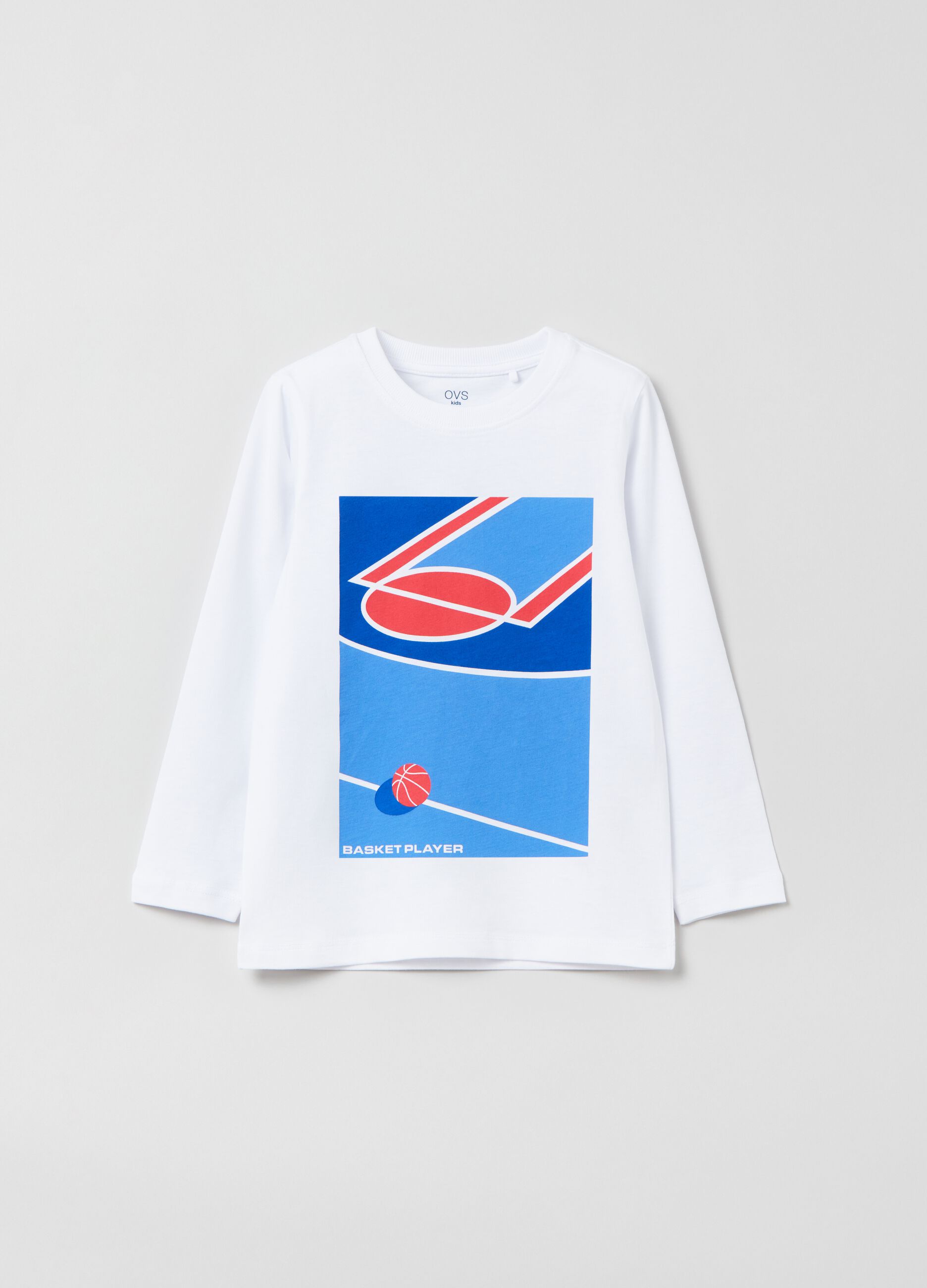 Camiseta de algodón estampado basket