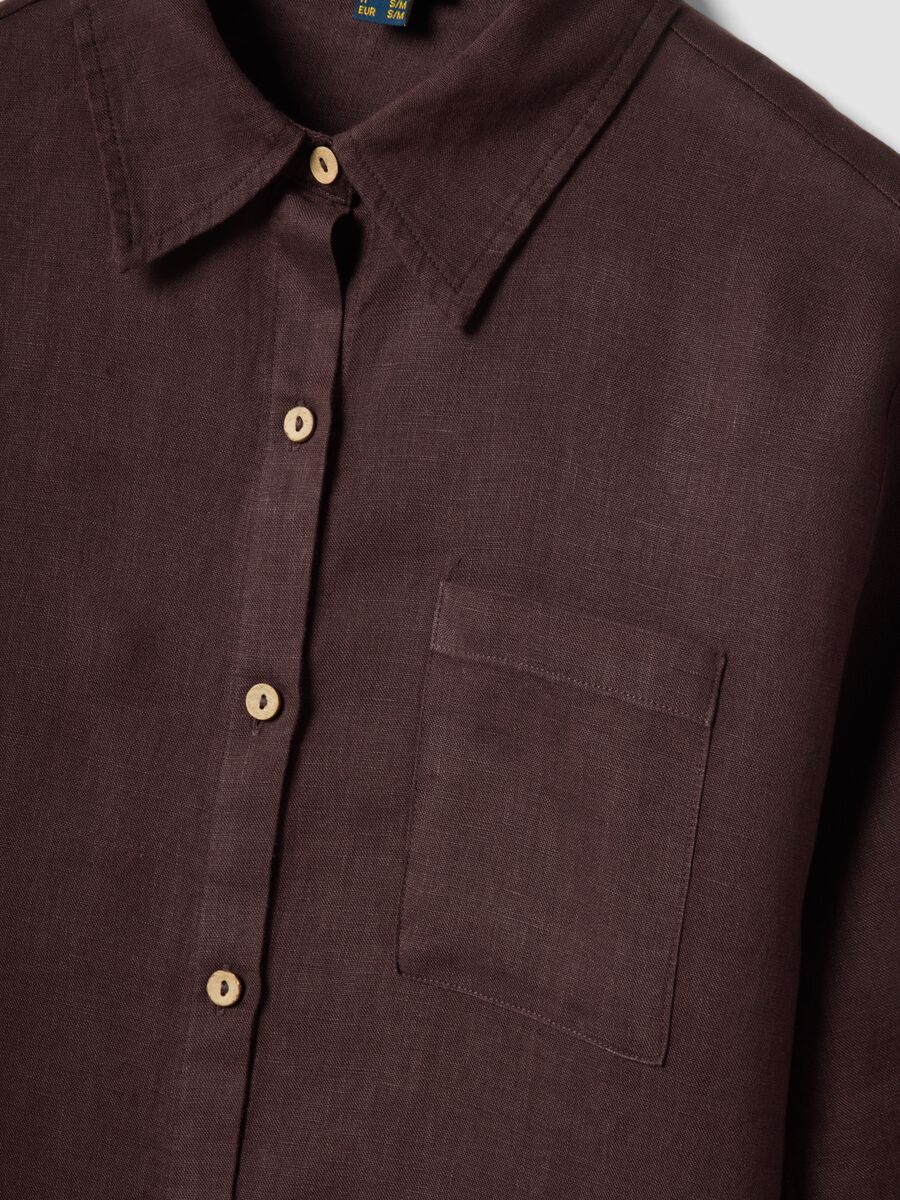 Brauner Strandkaftan aus reinem Leinen_1