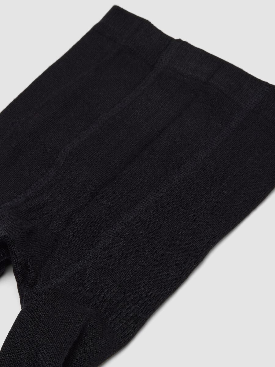 Collant nero in tessuto elasticizzato_2
