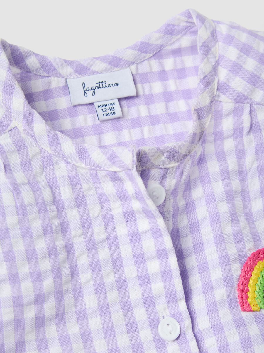 Multicoloured check pure cotton blouse for girls regular fit_2