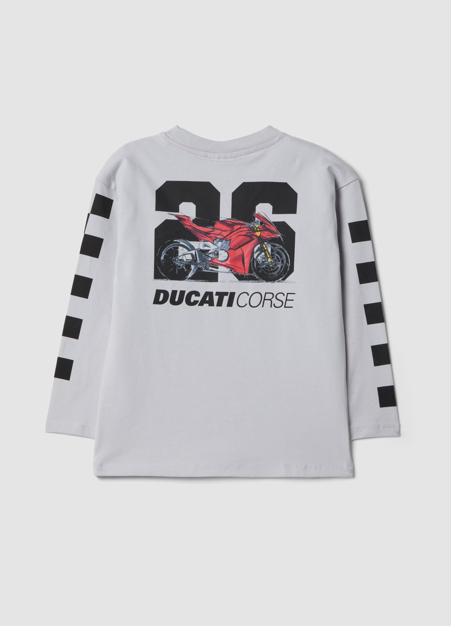 Grey stretch cotton Ducati logo T-shirt for kids