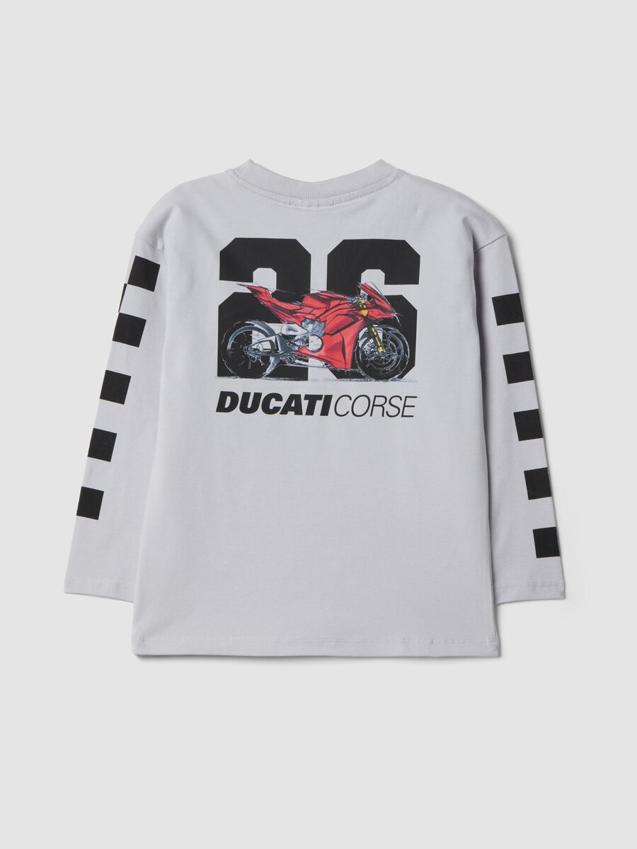 Grey stretch cotton Ducati logo T-shirt for kids_1