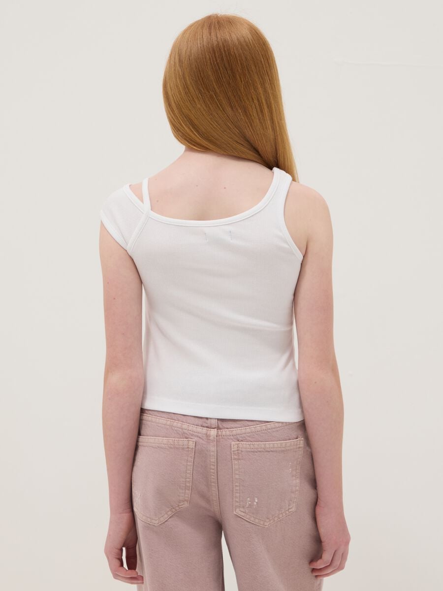 White stretch cotton top_1