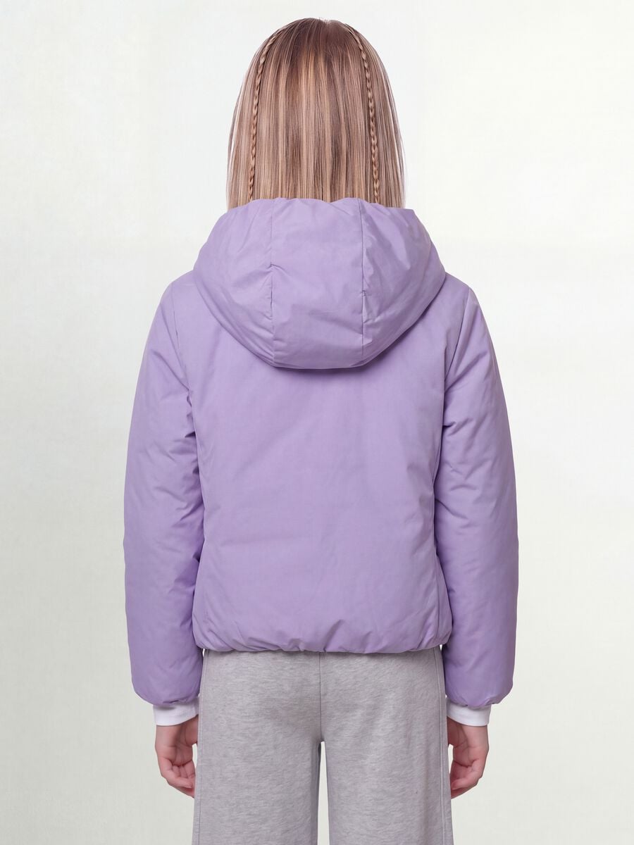Purple reversible ultralight hooded zip jacket for girls_3