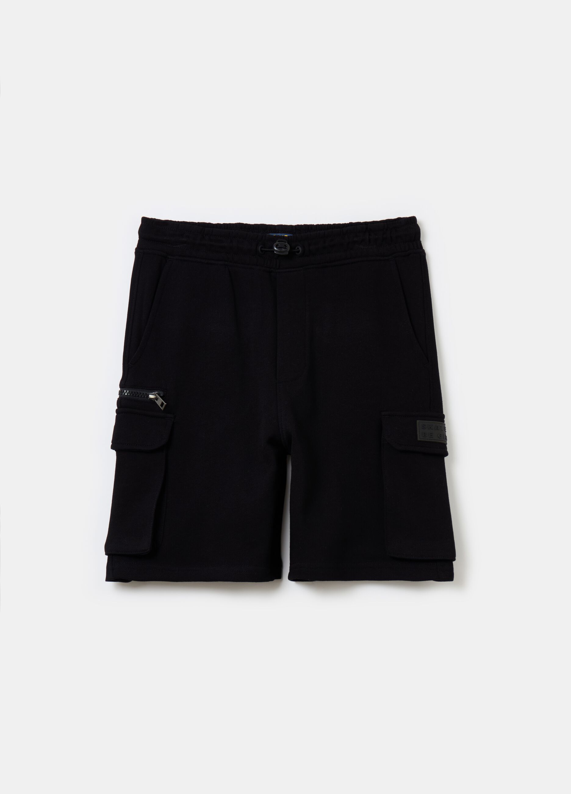 Cargo shorts in French Terry with drawstring