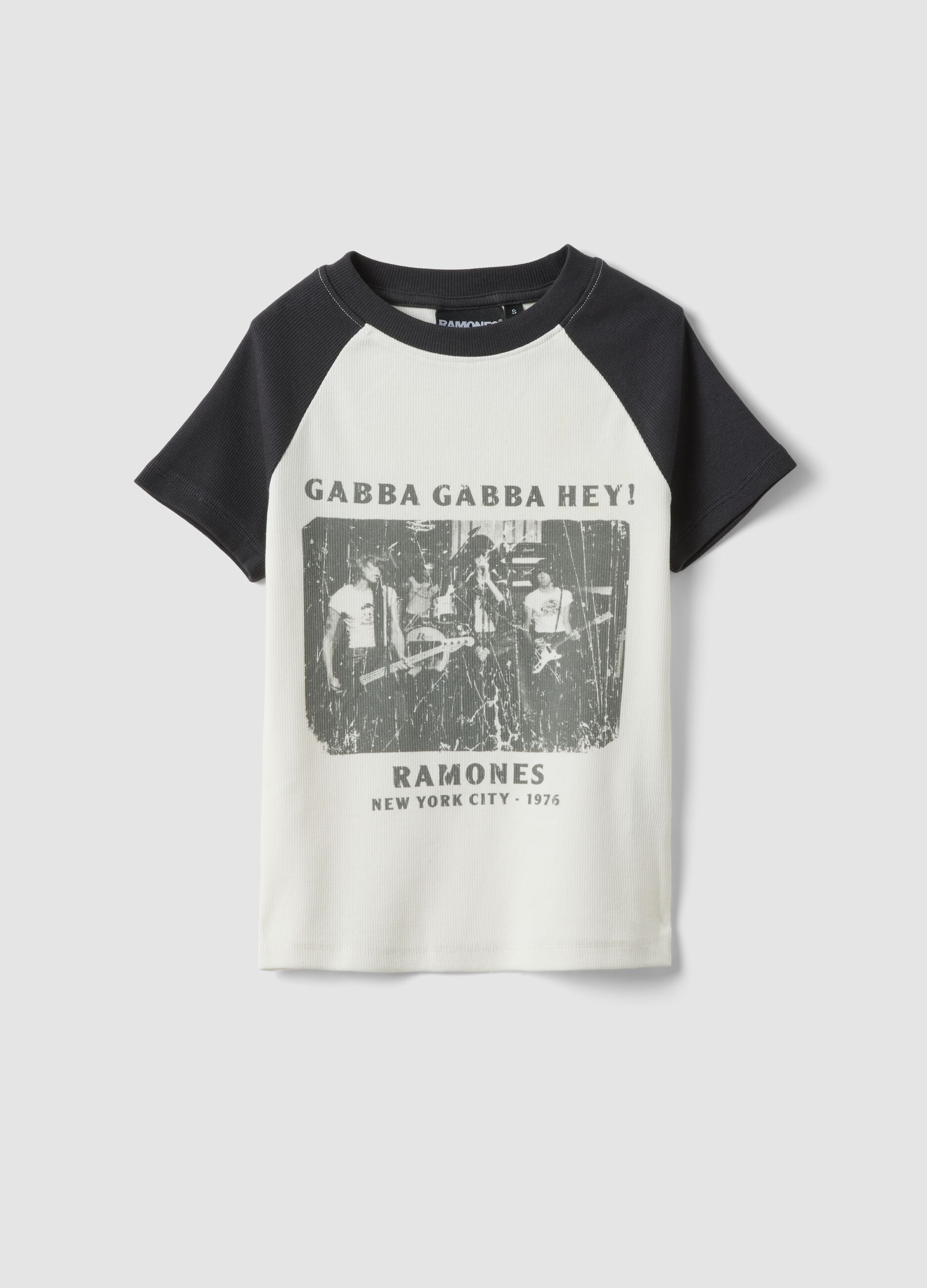 Mehrfarbiges, tailliertes Stretch-Baumwoll-T-Shirt