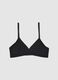 Black stretch cotton bra with thin straps_0