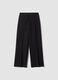Black stretch viscose straight-fit trousers_0