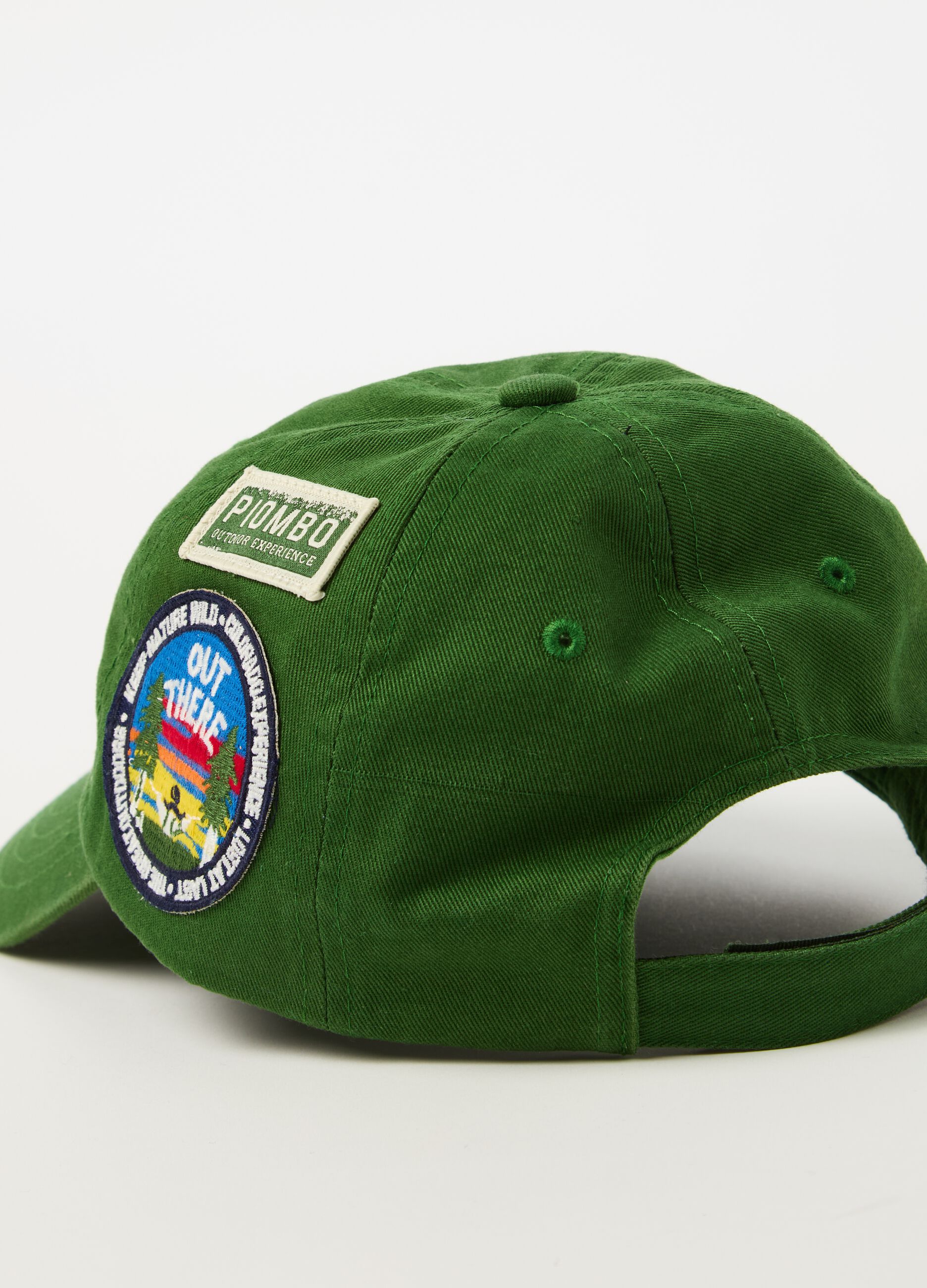 Baseball cap with embroidery and patches