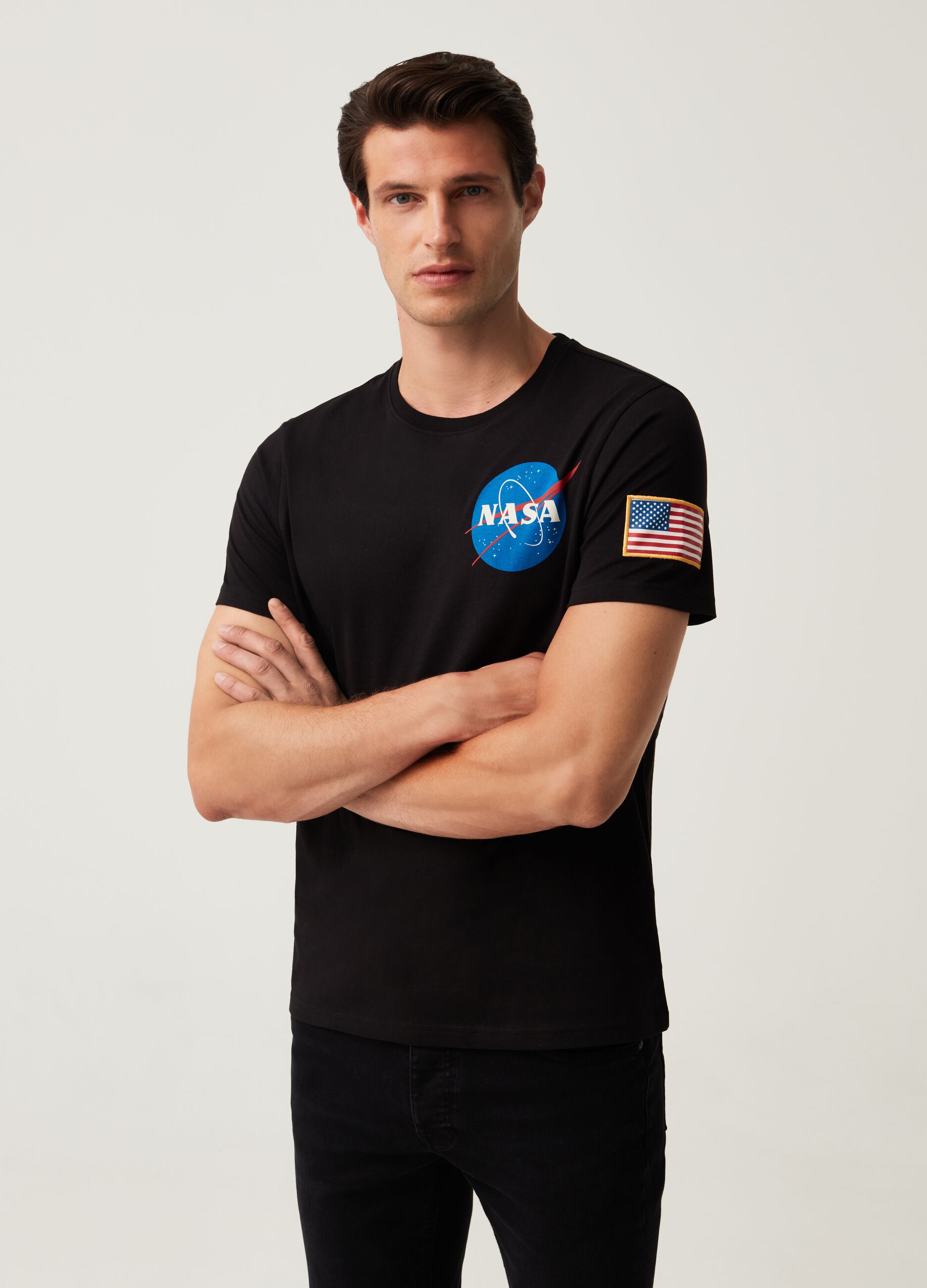Camiseta de algodón logo NASA estampado