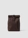 Mochila castanha com fecho roll-top e fecho de correr frontal_0