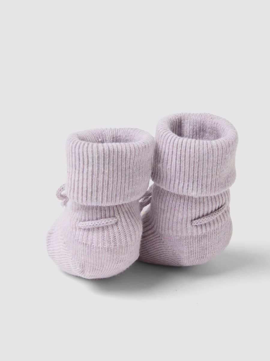 Rosa gestrickte Babyschuhe aus Bio-Baumwolle f&uuml;r M&auml;dchen_2