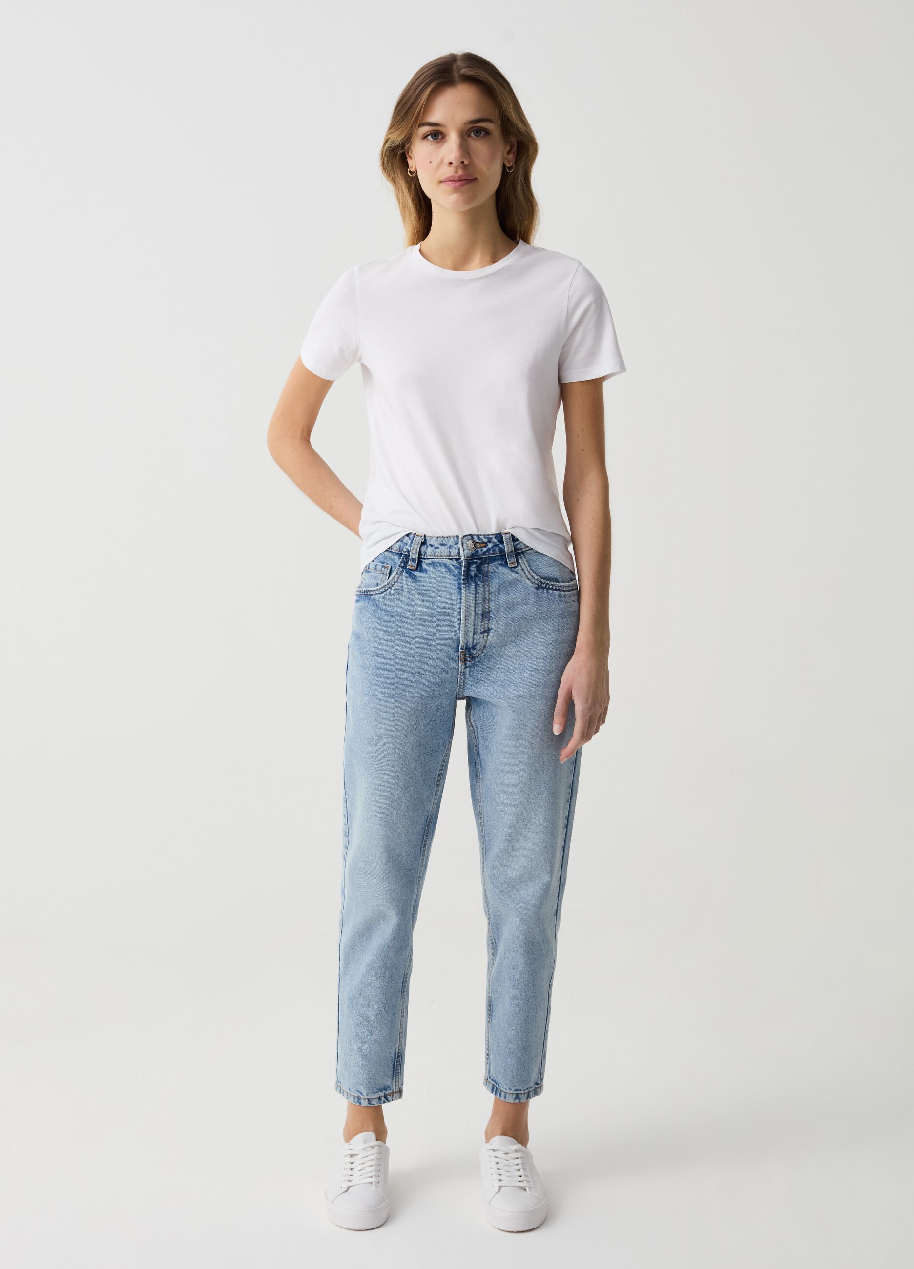 Jeans mom fit cropped