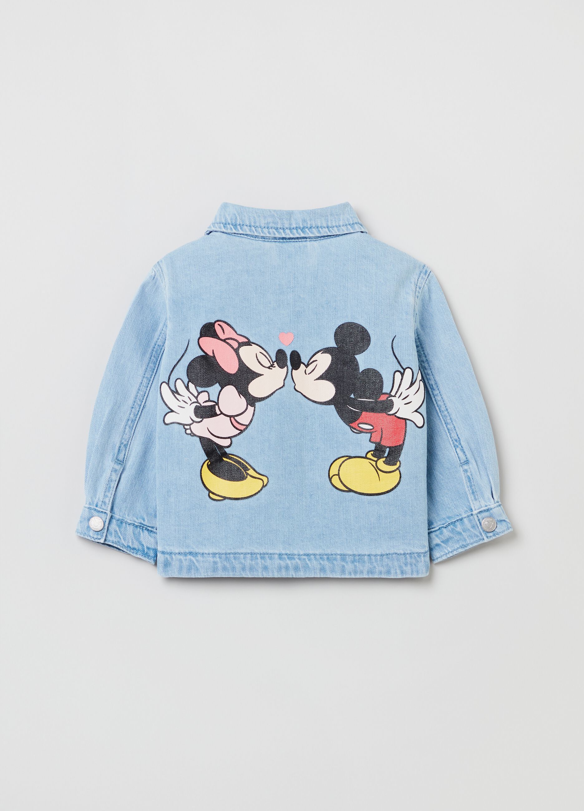 Denim jacket with Minnie and Mickey Mouse print