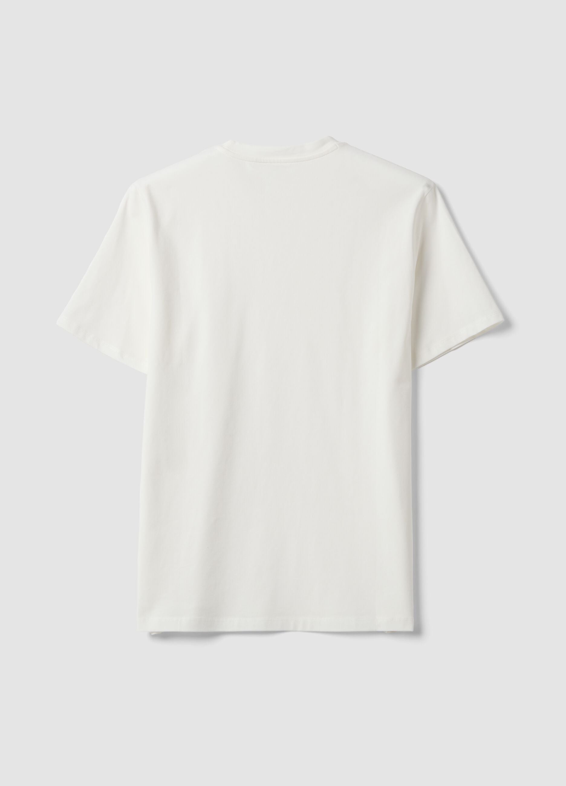 White organic cotton slim-fit short-sleeve T-shirt