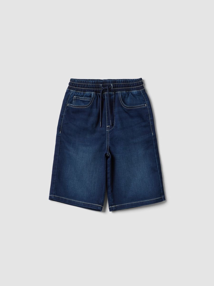 Blue denim shorts in stretch cotton_3