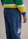 Children's relaxed fit striped blue cotton blend cargo trousers_2