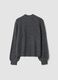 Grey marl stretch top with high neck and sequins_2