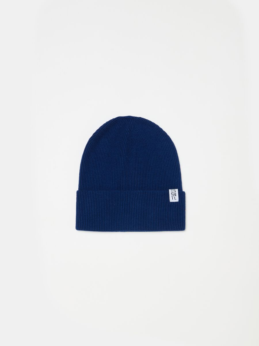 Essential ribbed hat with fold_0