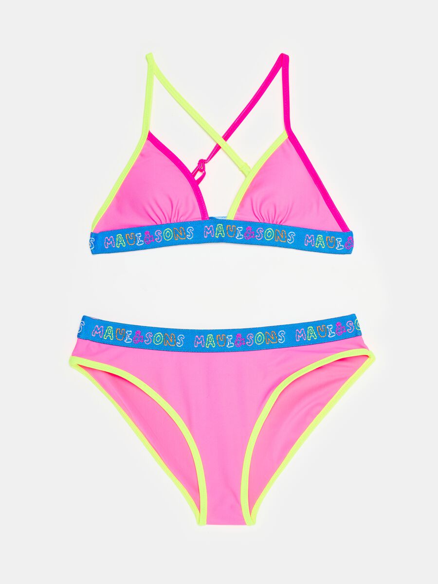 Bikini with contrasting trims and lettering_0