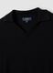 Schwarzes Polo aus Viskosemischung mit V-Ausschnitt, Regular Fit_1