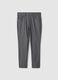 Grey stretch cotton blend slim fit chino trousers_0