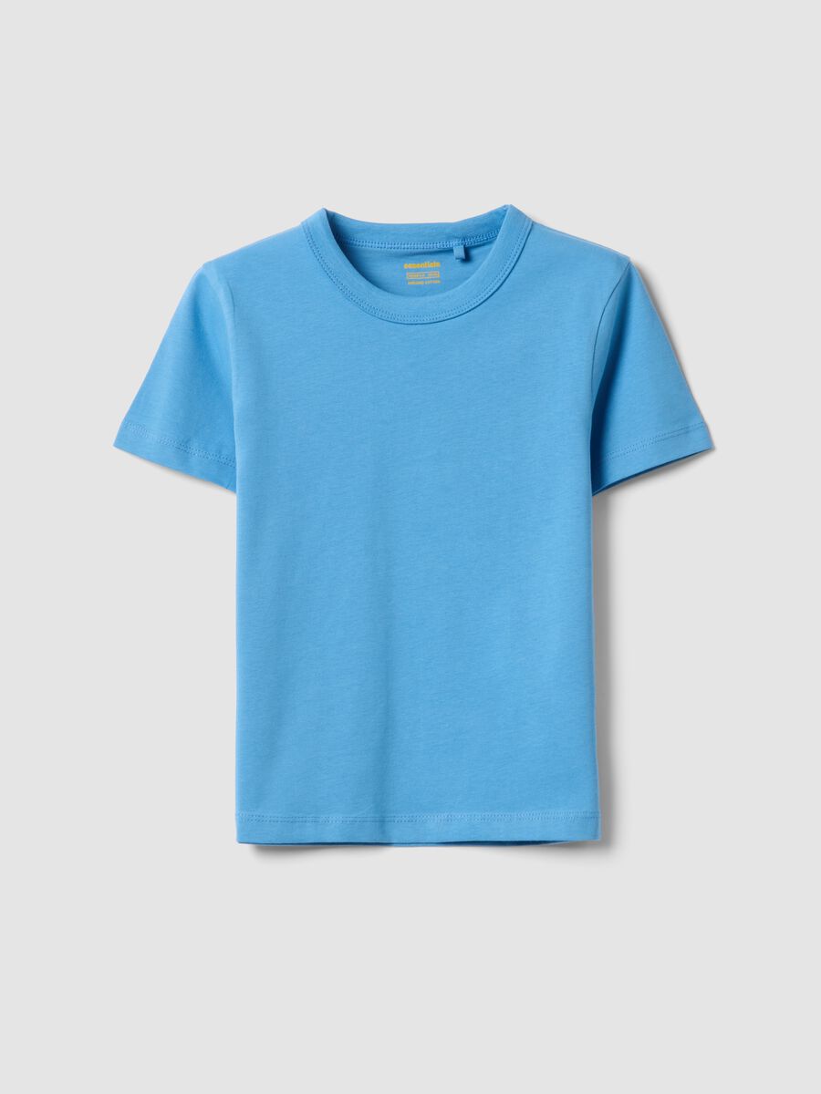 Boys' light blue pure cotton oversized T-shirt_0