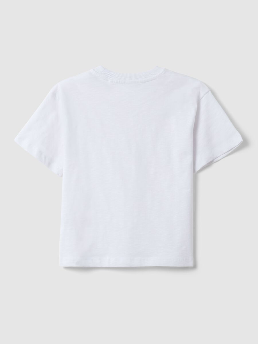 Children's oversized fit white pure cotton crew neck t-shirt_1