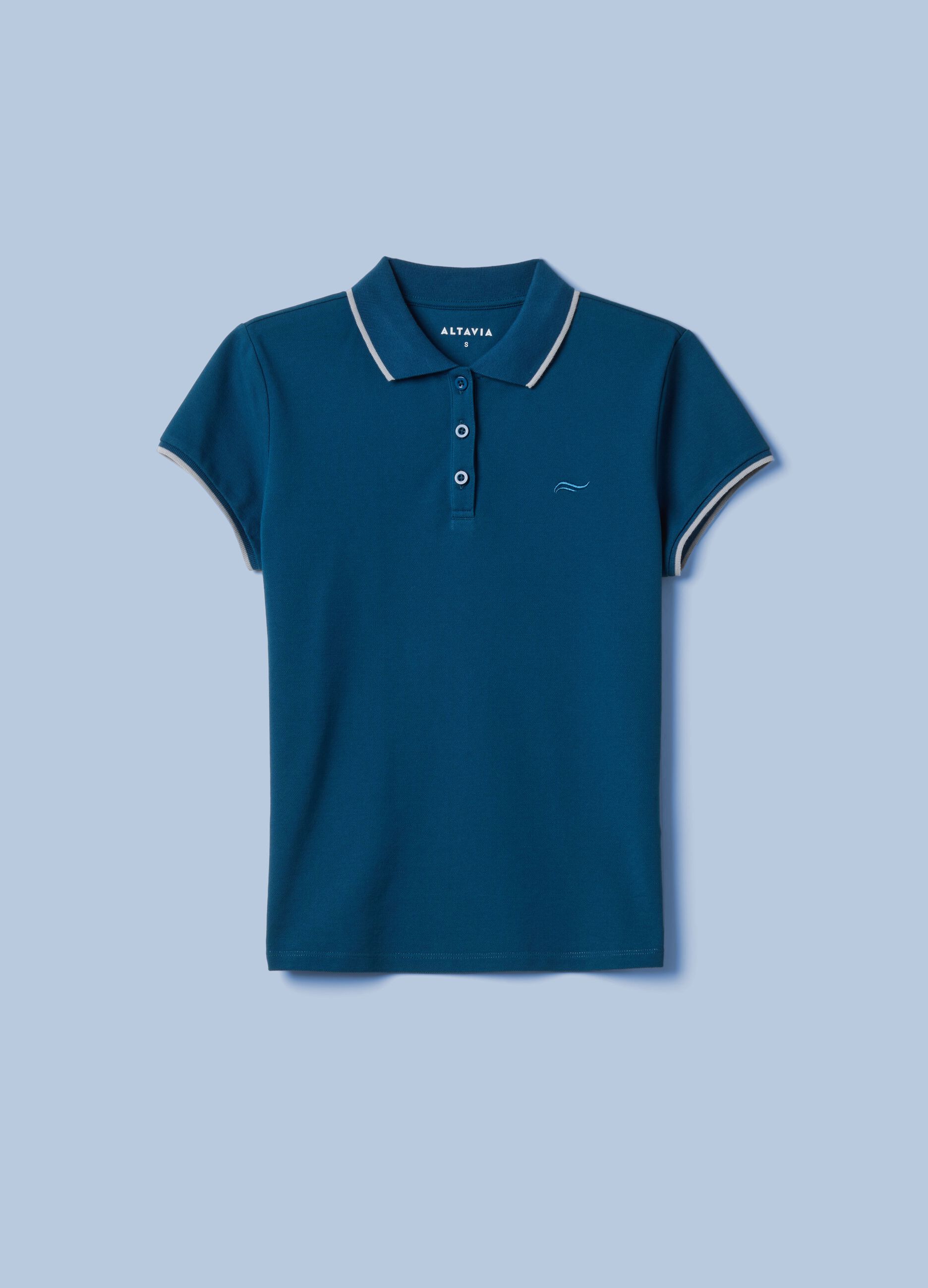 Blaues Poloshirt ALTAVIA SAILING aus Stretch-Baumwolle