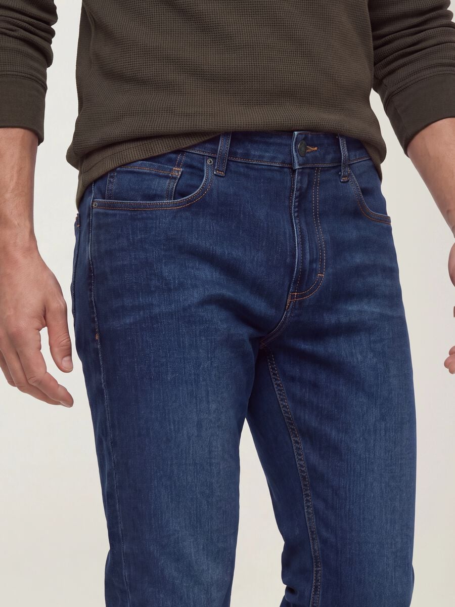 Blue denim jeans in stretch cotton, regular fit_3
