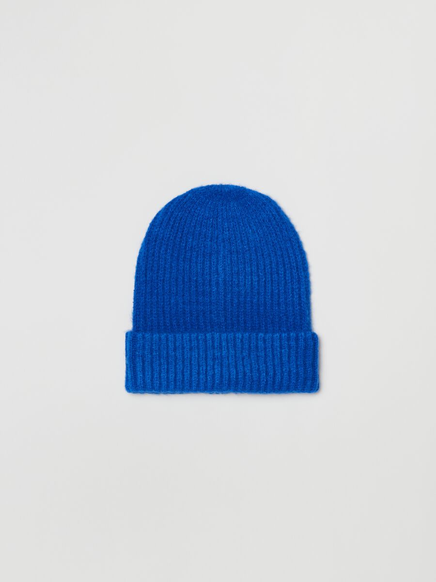 Solid colour ribbed beanie hat_1