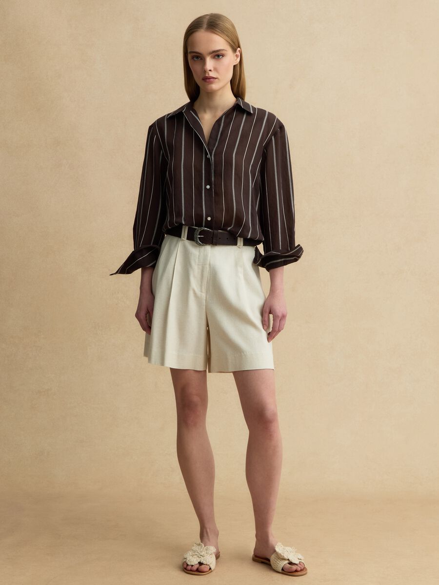 Mehrfarbig gestreiftes Hemd aus Lyocell-Mischgewebe in regul&auml;rer Passform_2