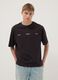 Black pure cotton T-shirt with front print_2