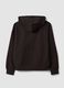 Brown cropped pure cotton hoodie with oversized fit_1