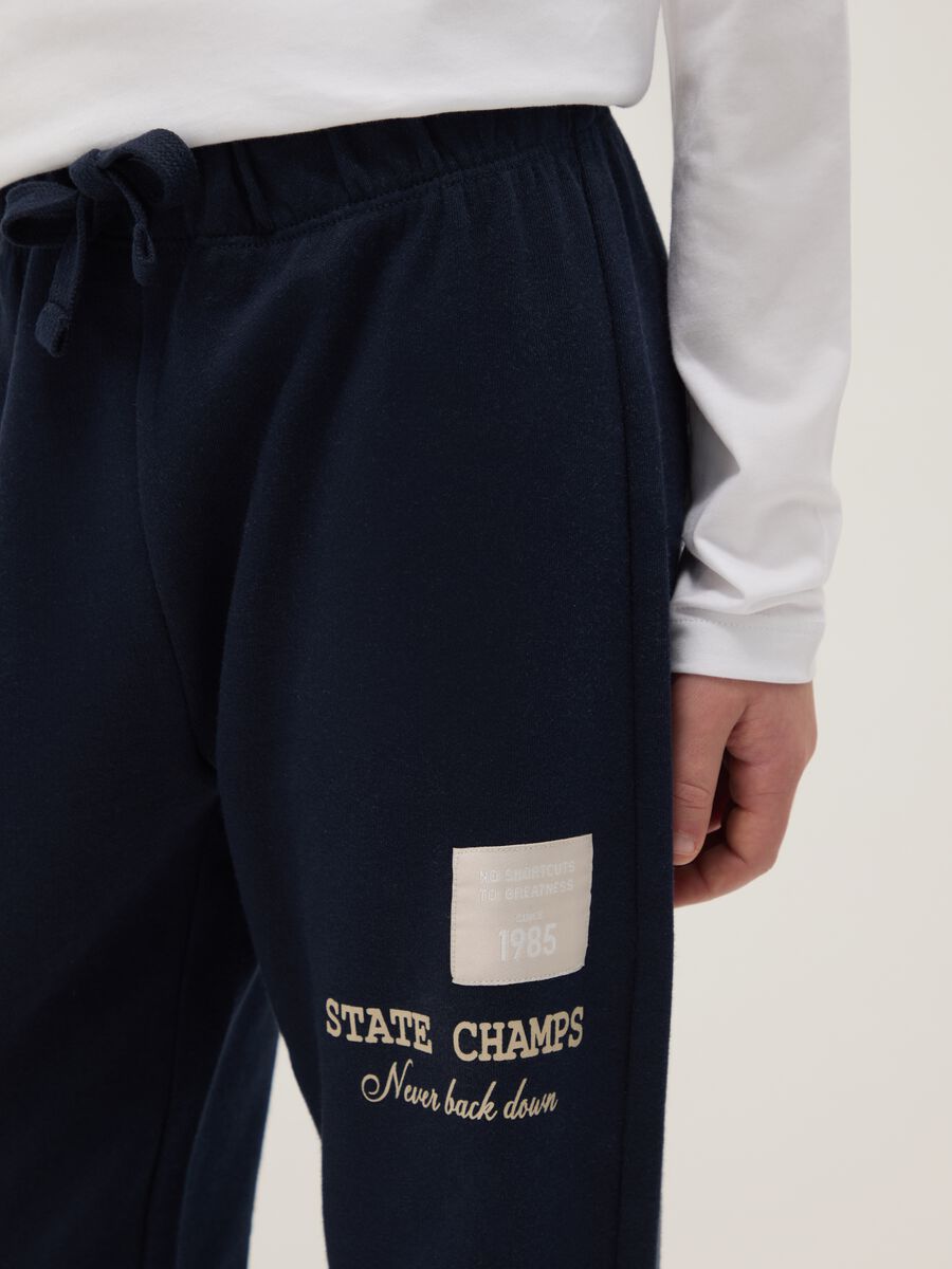 Boy's Blue Cotton Jogger Trousers Regular Fit_2