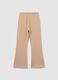 Beige Jogger-Hose aus reiner Baumwolle f&uuml;r M&auml;dchen, regular fit_1