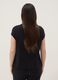 Black pure cotton T-shirt with draping and brooch_3