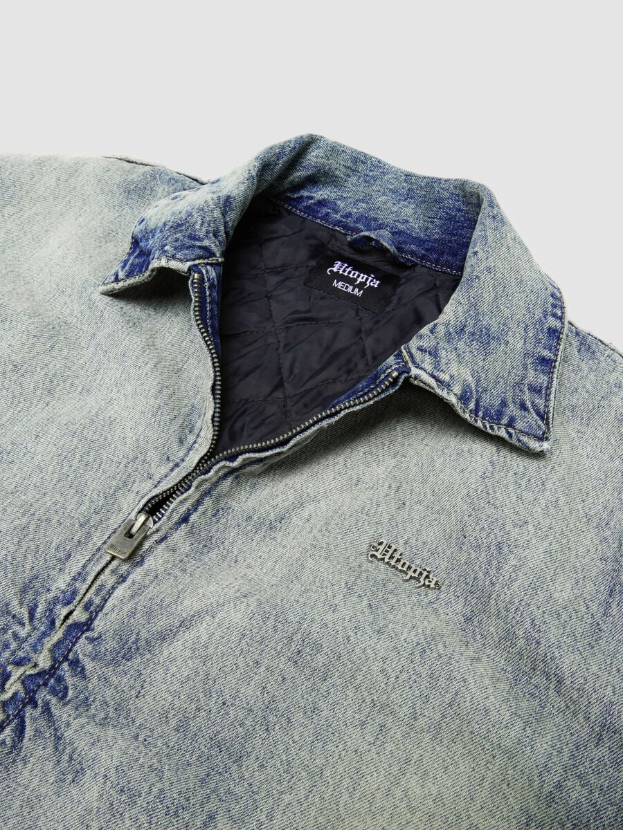 Gepolsterte Denimjacke in Vintage-Hellblau_6