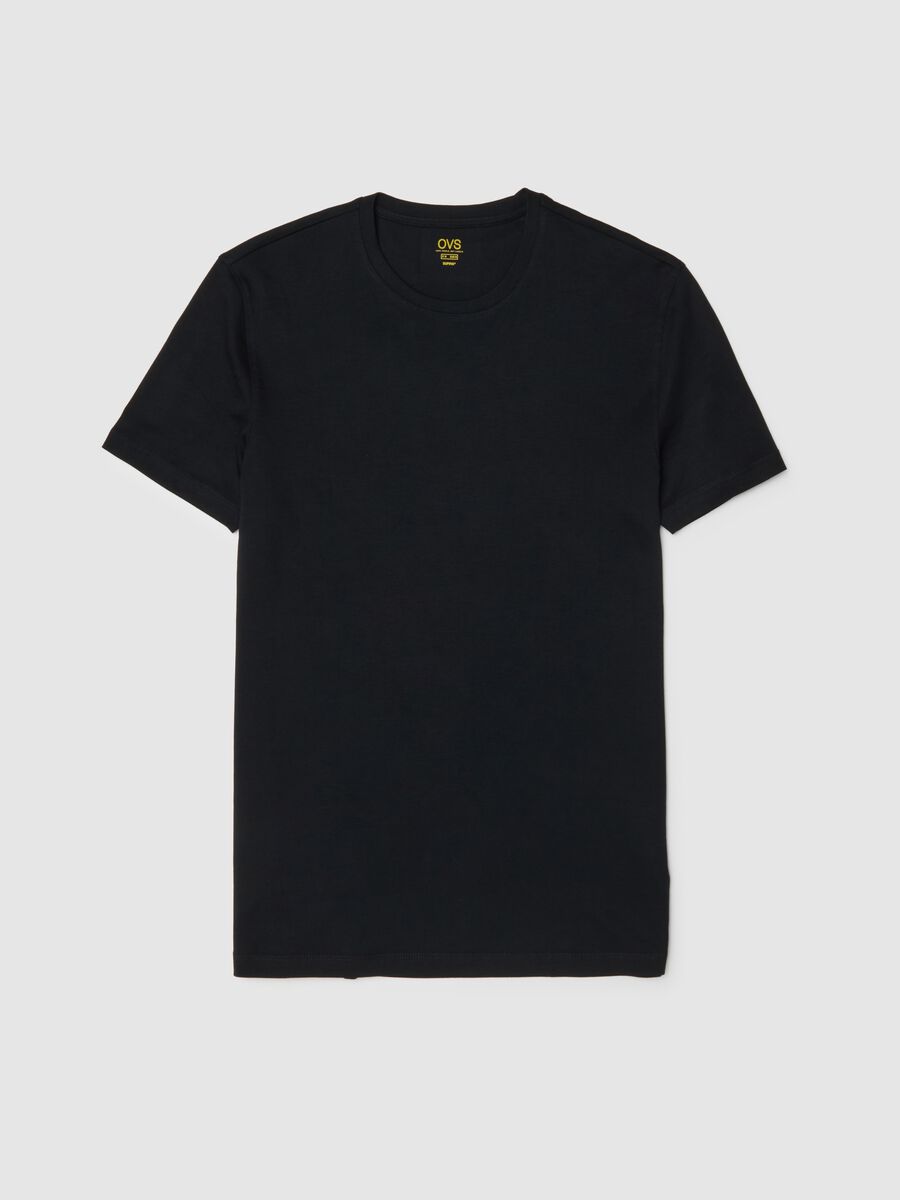 Black pure cotton regular fit T-shirt_4