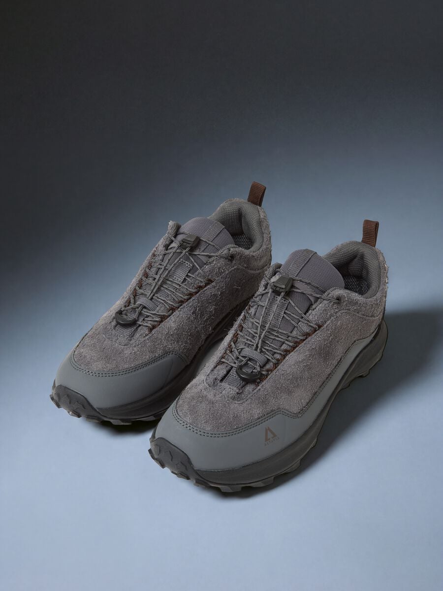 Grey Water-Repellent Outdoor Shoe in Genuine Leather ALTAVIA WITH DEBORAH COMPAGNONI_1