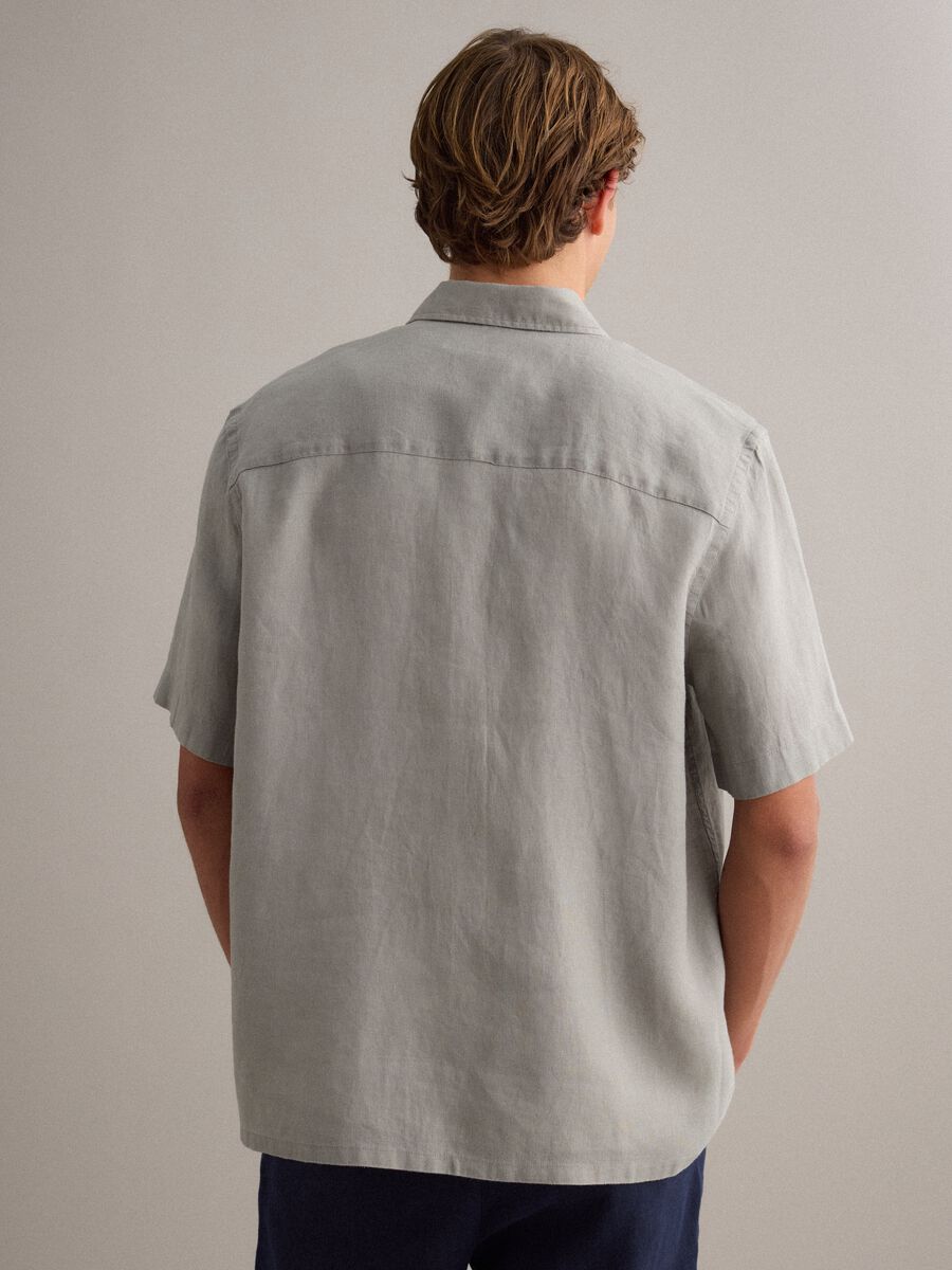 Graues Regular Fit Hemd aus reinem Leinen_3