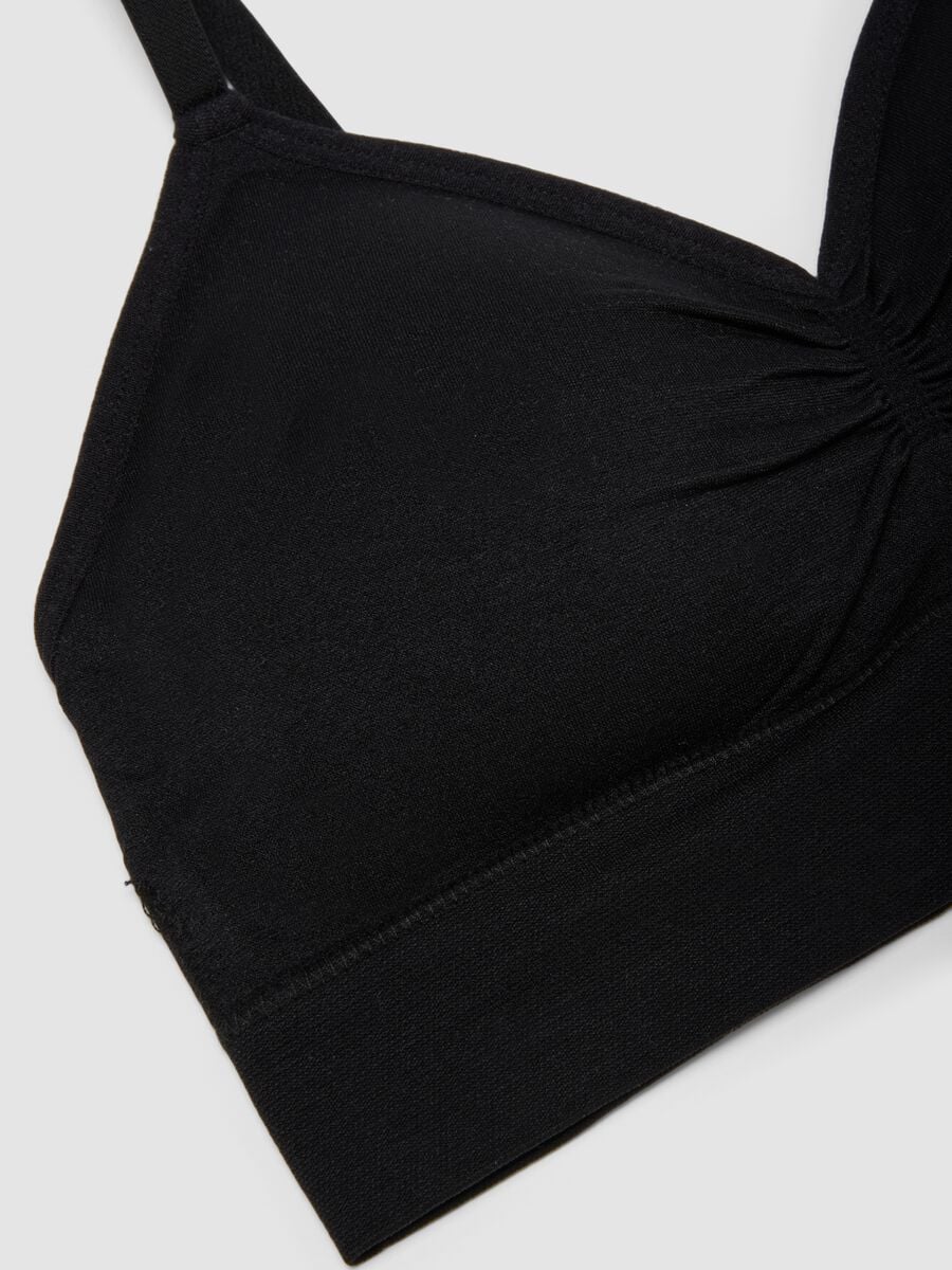 Reggiseno bralette nero in tessuto elasticizzato senza imbottitura_1